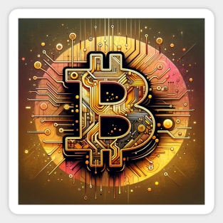 Cyber Dawn: Bitcoin's Digital Awakening Sticker